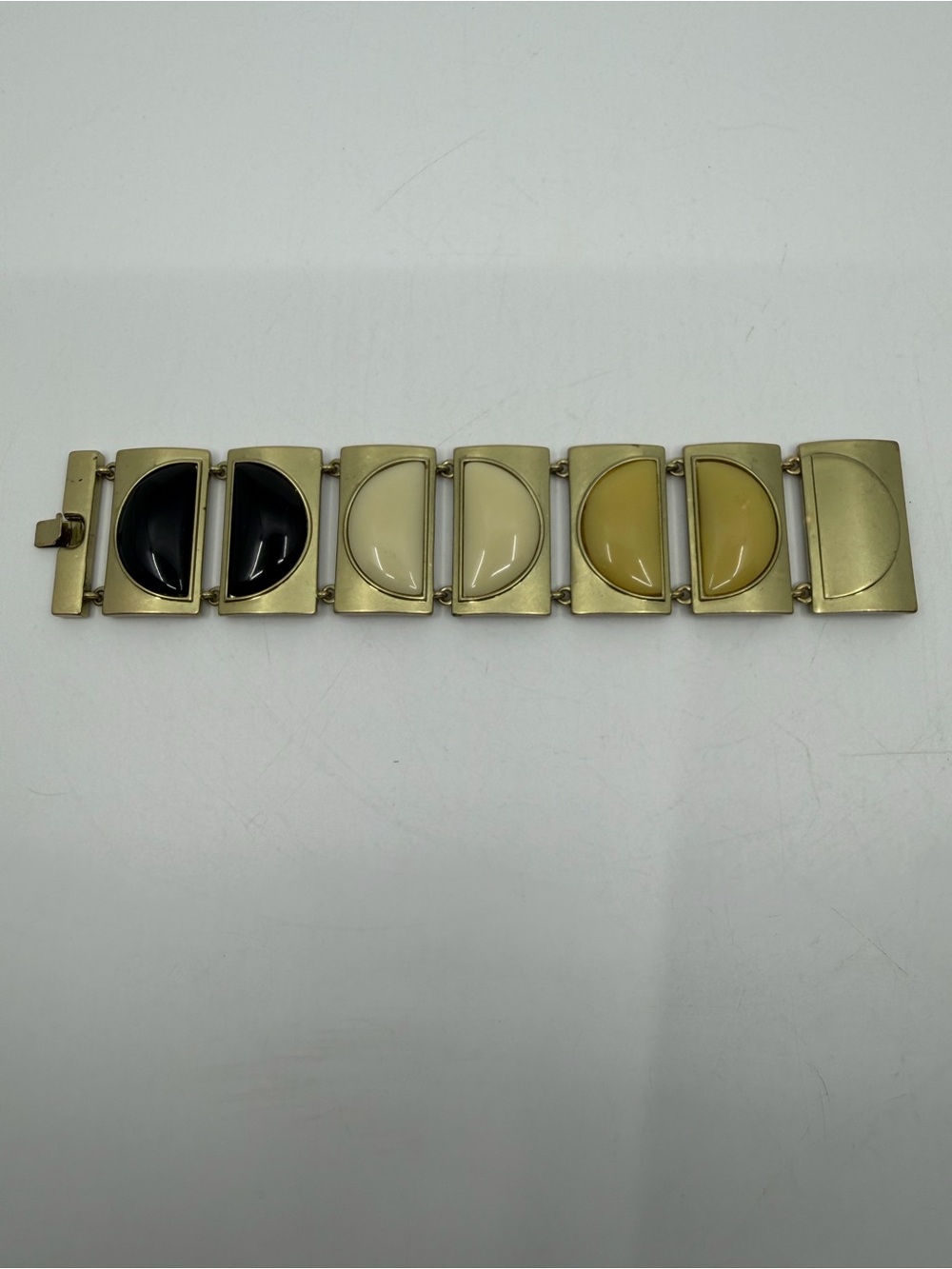 Jewelmint Gold-Tone Bracelet with Black, Cream and Yellow Resin Insets